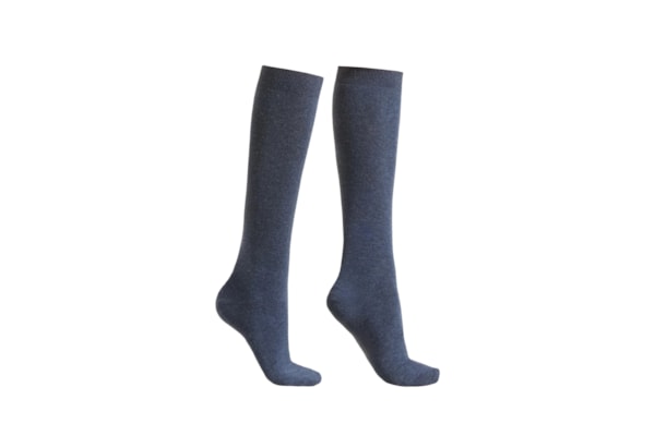 Meia Alta Com Cashmere - Azul