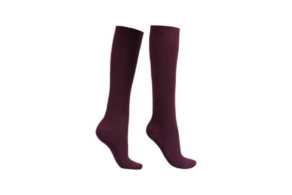 Meia Alta Com Cashmere - Bordô