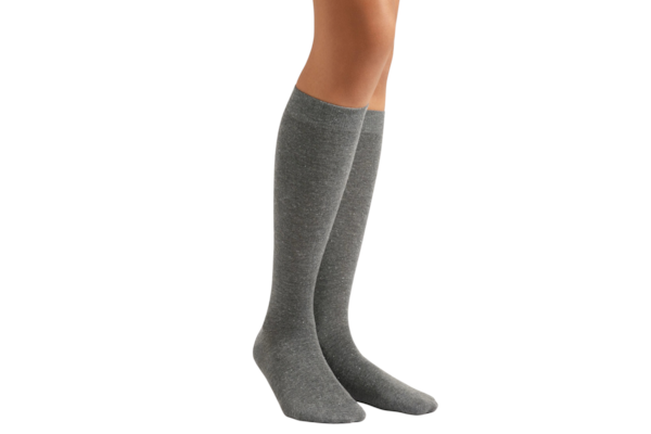 Meia Alta Com Cashmere e Glitter - Cinza