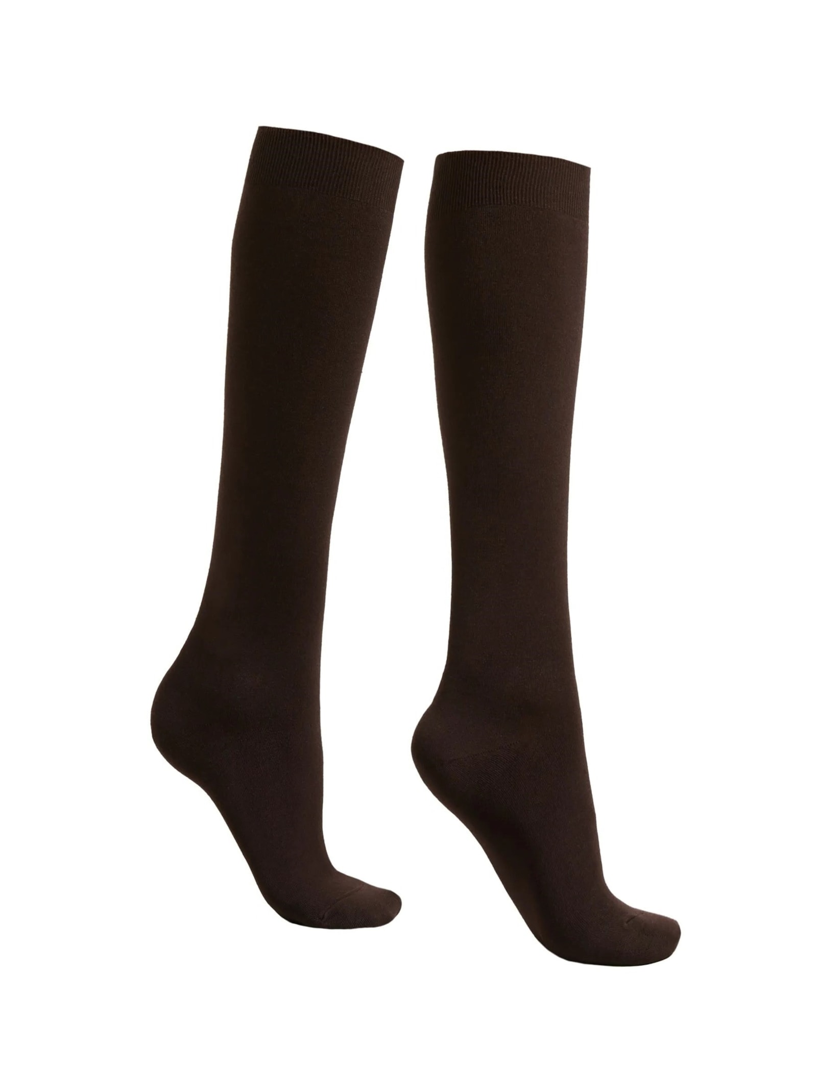 Meia Alta Com Cashmere Marrom Calzedonia