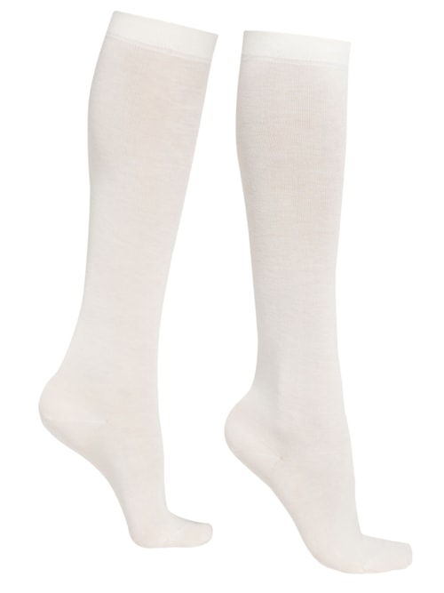 Meia Alta Em Algodão Acetinado – Off-White