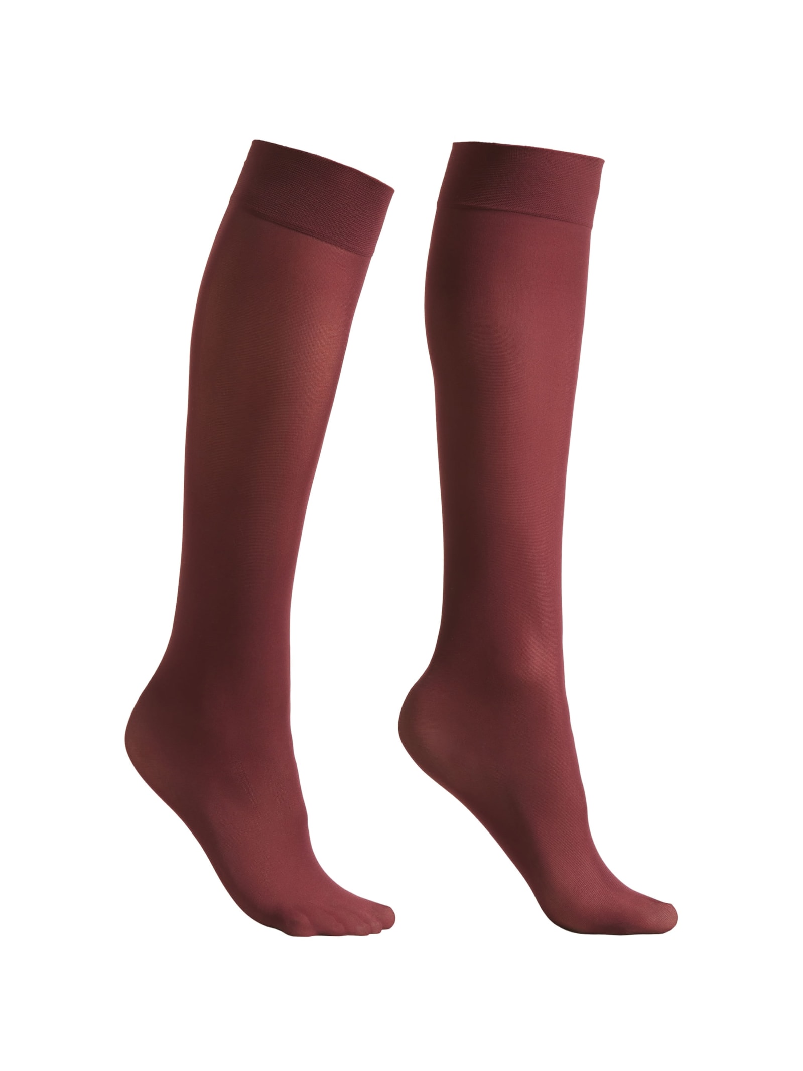 Meia Alta Semi-Opaca Em Microfibra Fio 30 Bordô Calzedonia