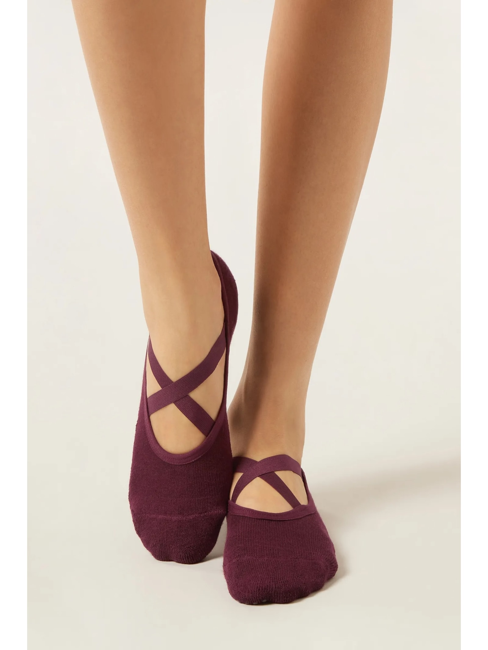 Meia Antiderrapante Com Elástico Bordô Calzedonia