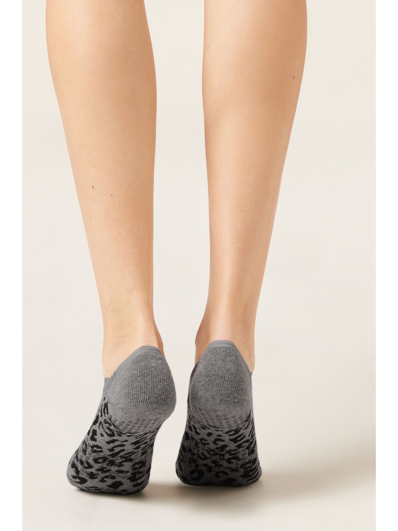 Meia Antiderrapante Com Elástico Cinza Calzedonia
