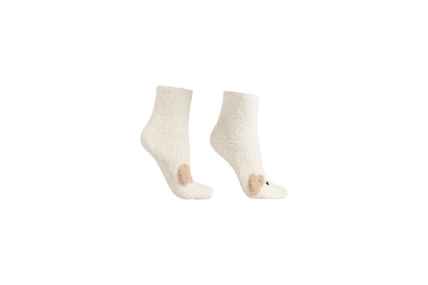 Meia Antiderrapante Efeito Soft - Off-White