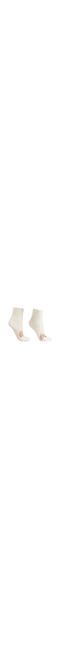 Meia Antiderrapante Efeito Soft - Off-White
