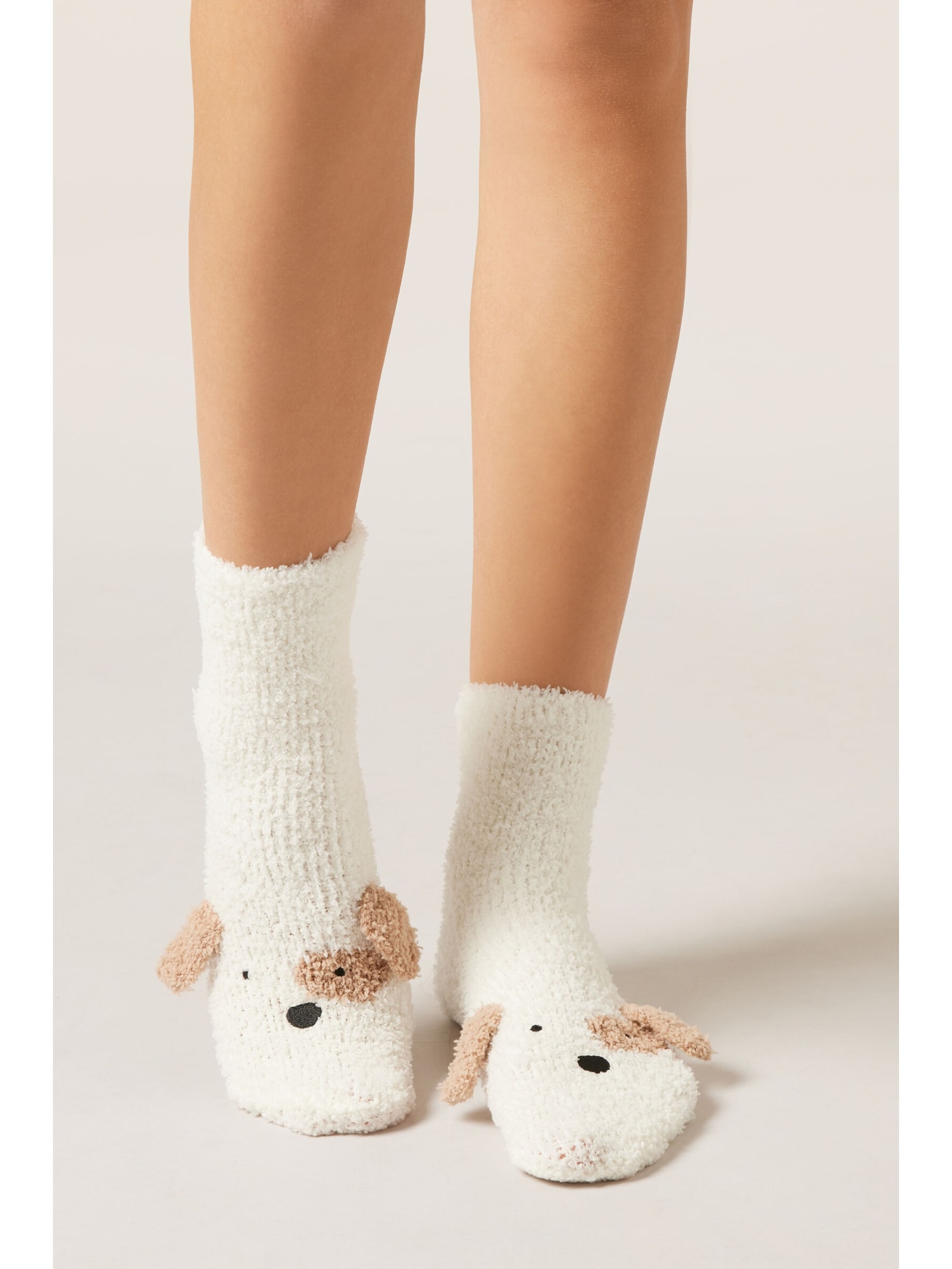 Meia Antiderrapante Efeito Soft Off-White Calzedonia