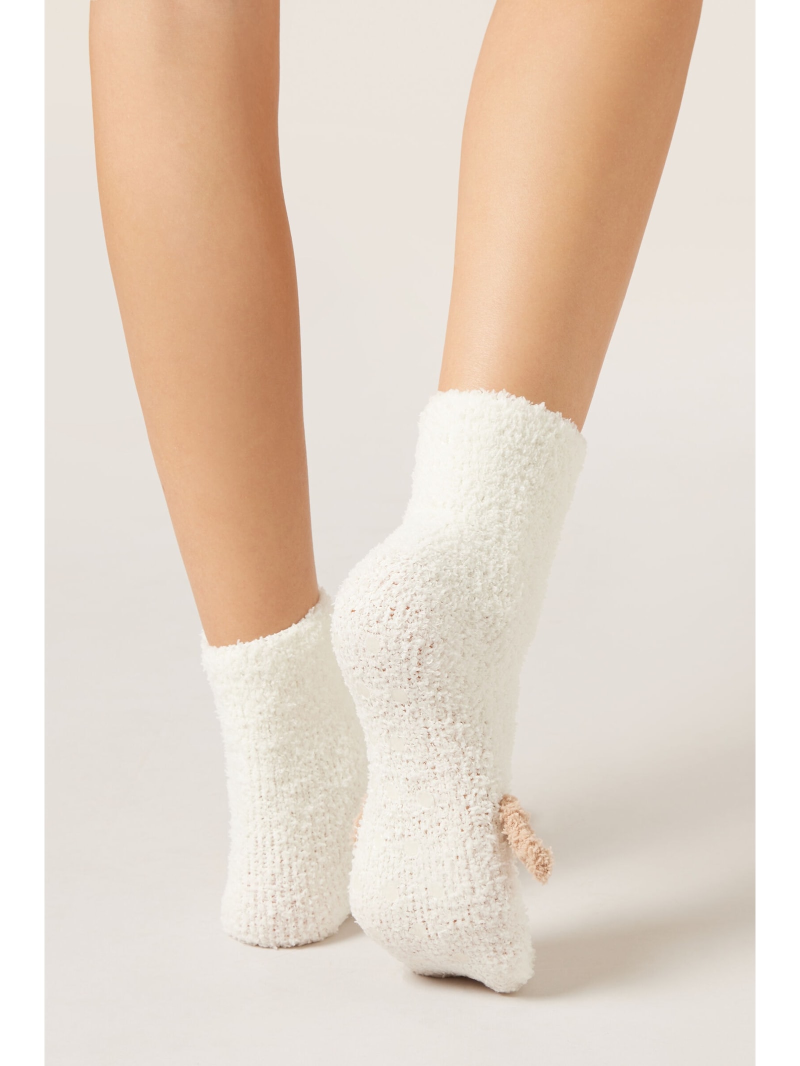 Meia Antiderrapante Efeito Soft Off-White Calzedonia