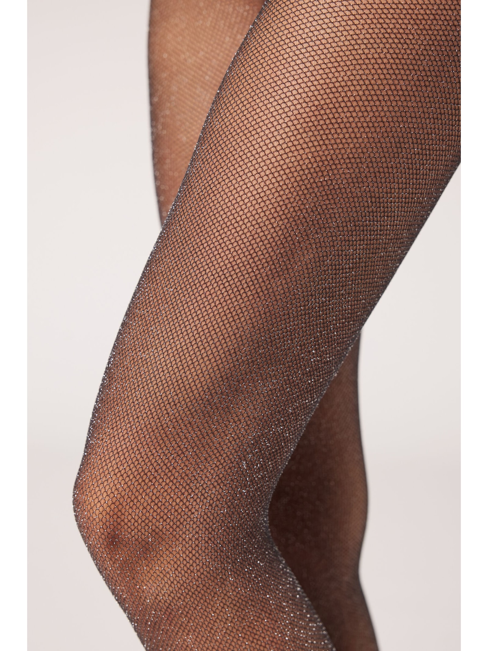 Meia-Calça Arrastão Fio 50 Com Glitter Preto
