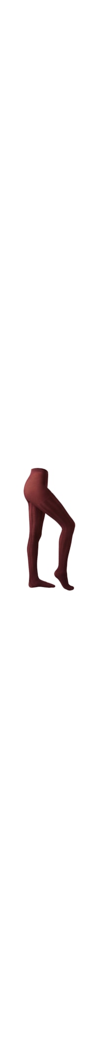 Meia-Calça Com Cashmere e Efeito Trançado - Bordô