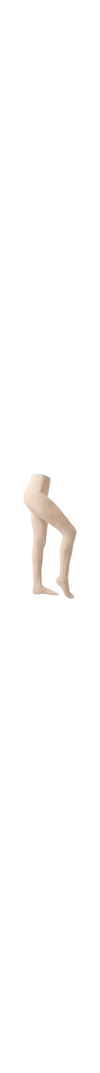 Meia-Calça Com Cashmere e Efeito Trançado - Off-White