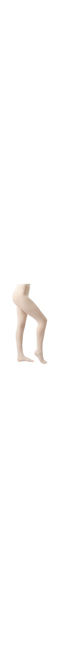 Meia-Calça Com Cashmere e Padrão Geométrico - Off-White