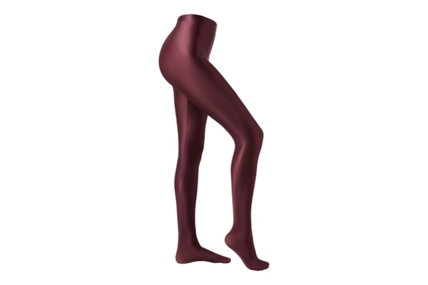 Meia-Calça Com Efeito Acetinado - Bordô