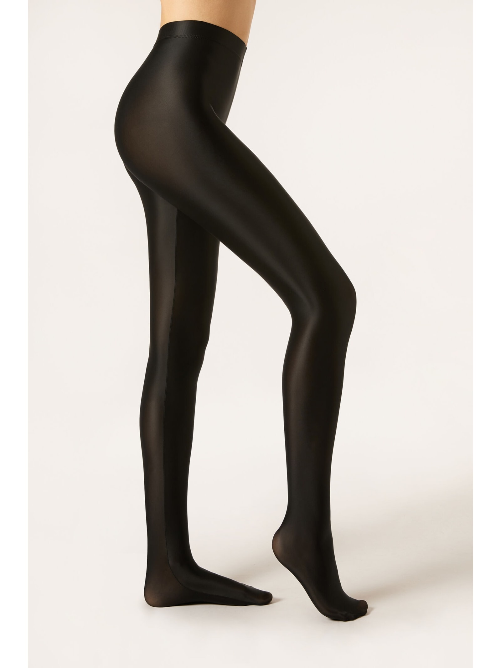 Meia-Calça Com Efeito Acetinado Preto Calzedonia