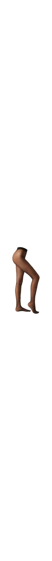 Meia-Calça Com Laços Fio 30 - Preto