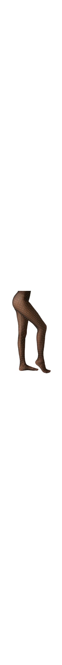 Meia-Calça Com Losangos Em Relevo e Strass - Preto