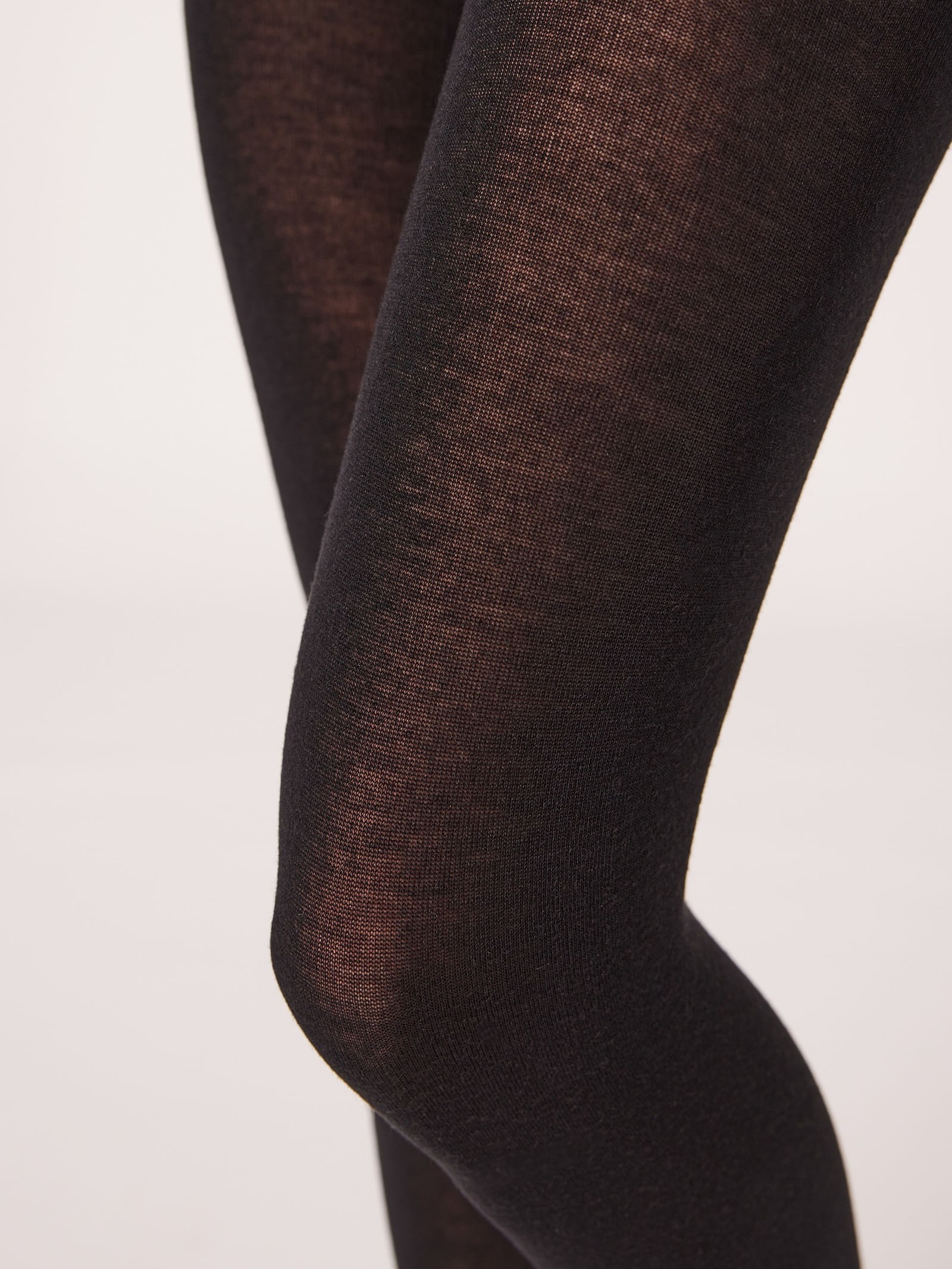 Meia-Calça Com Modal e Cashmere Preto Intimissimi