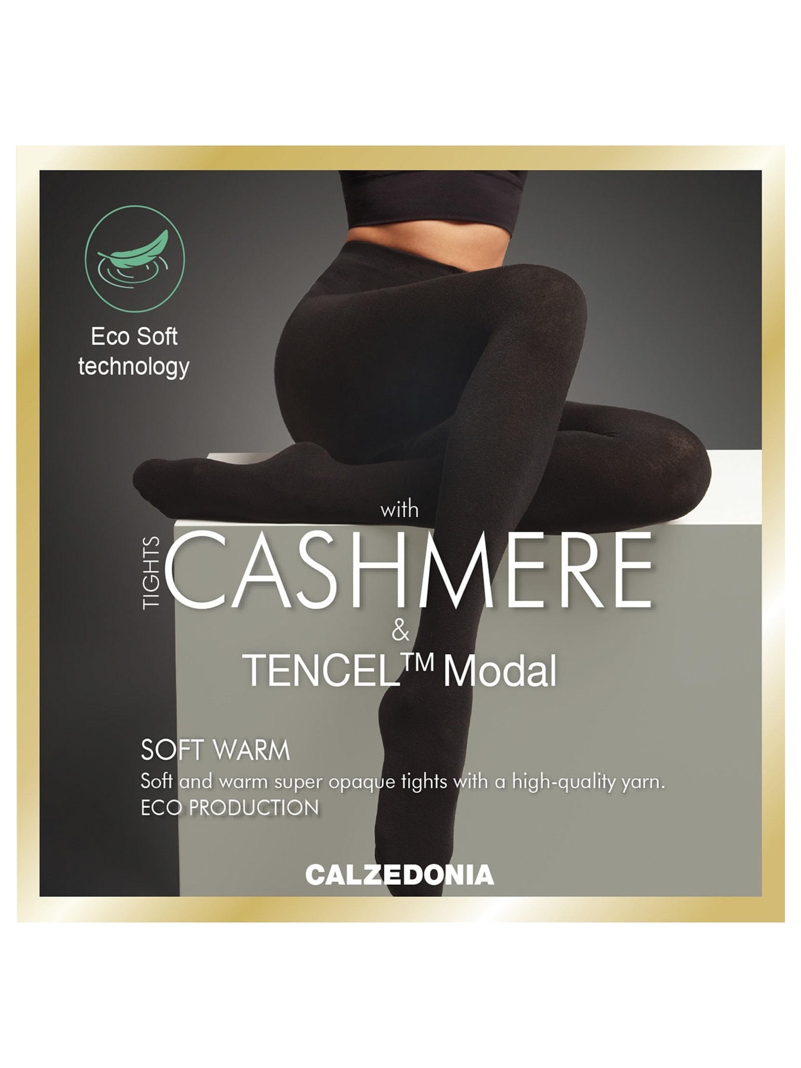 Meia-Calça Com Modal e Cashmere Preto Intimissimi