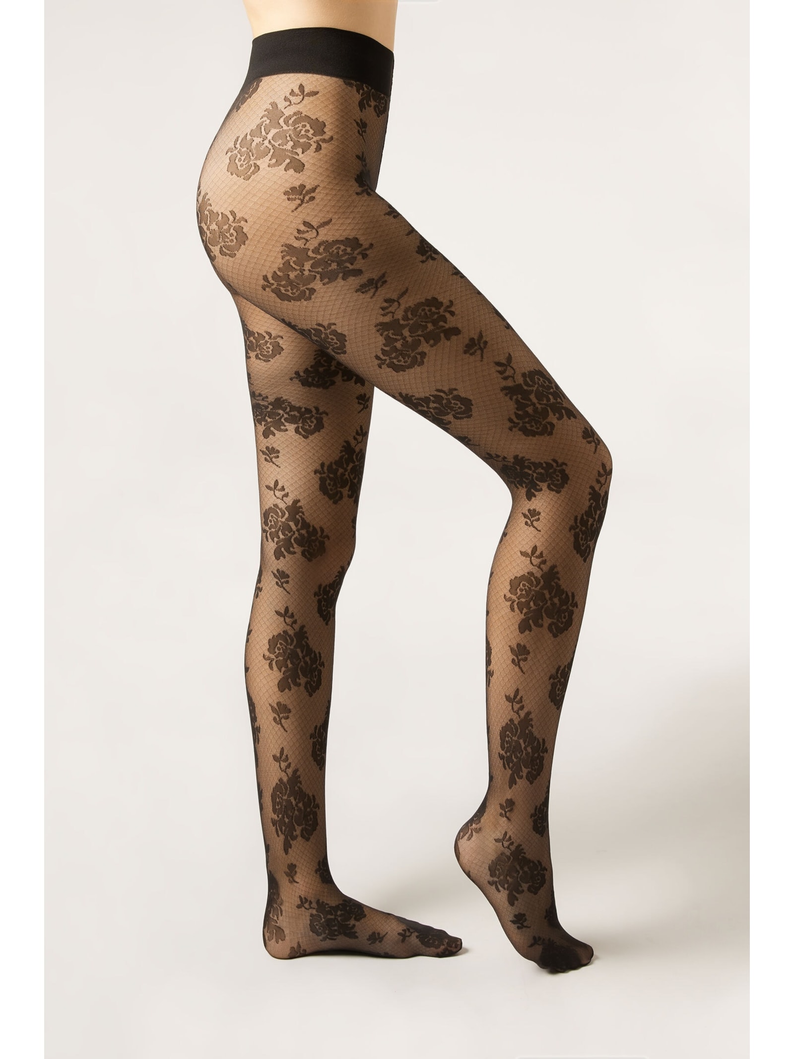 Meia-Calça Com Padrão Floral Bordô Calzedonia