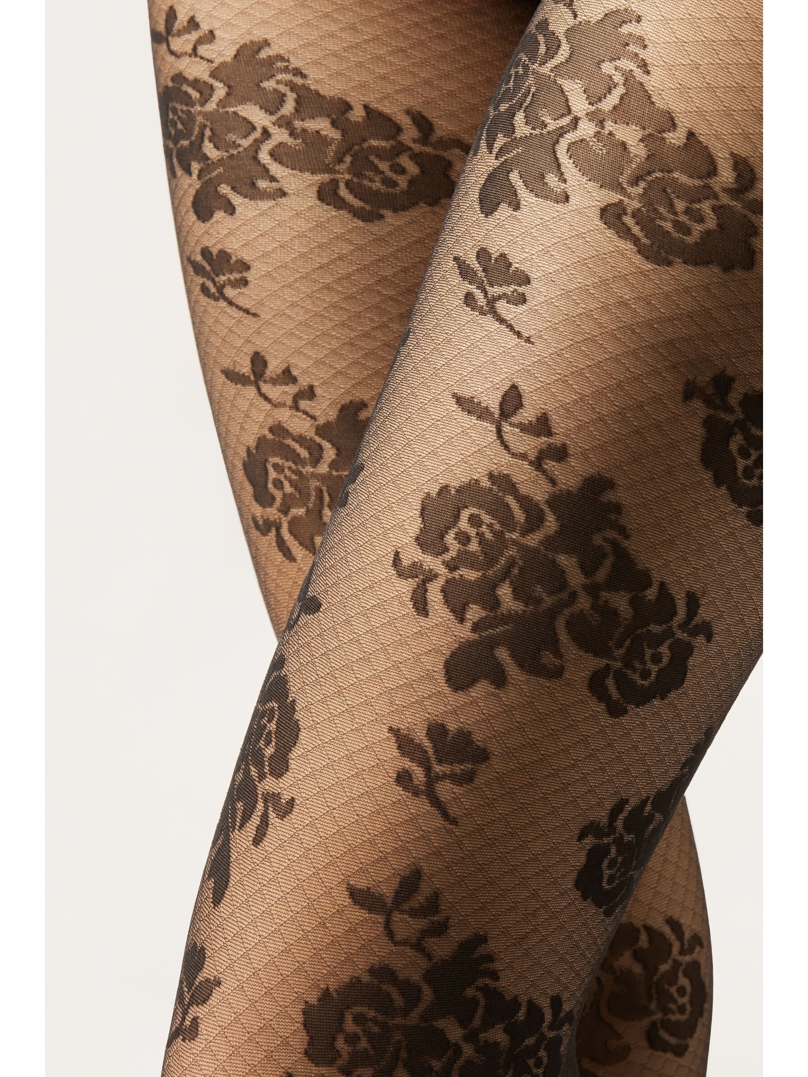 Meia-Calça Com Padrão Floral Bordô Calzedonia