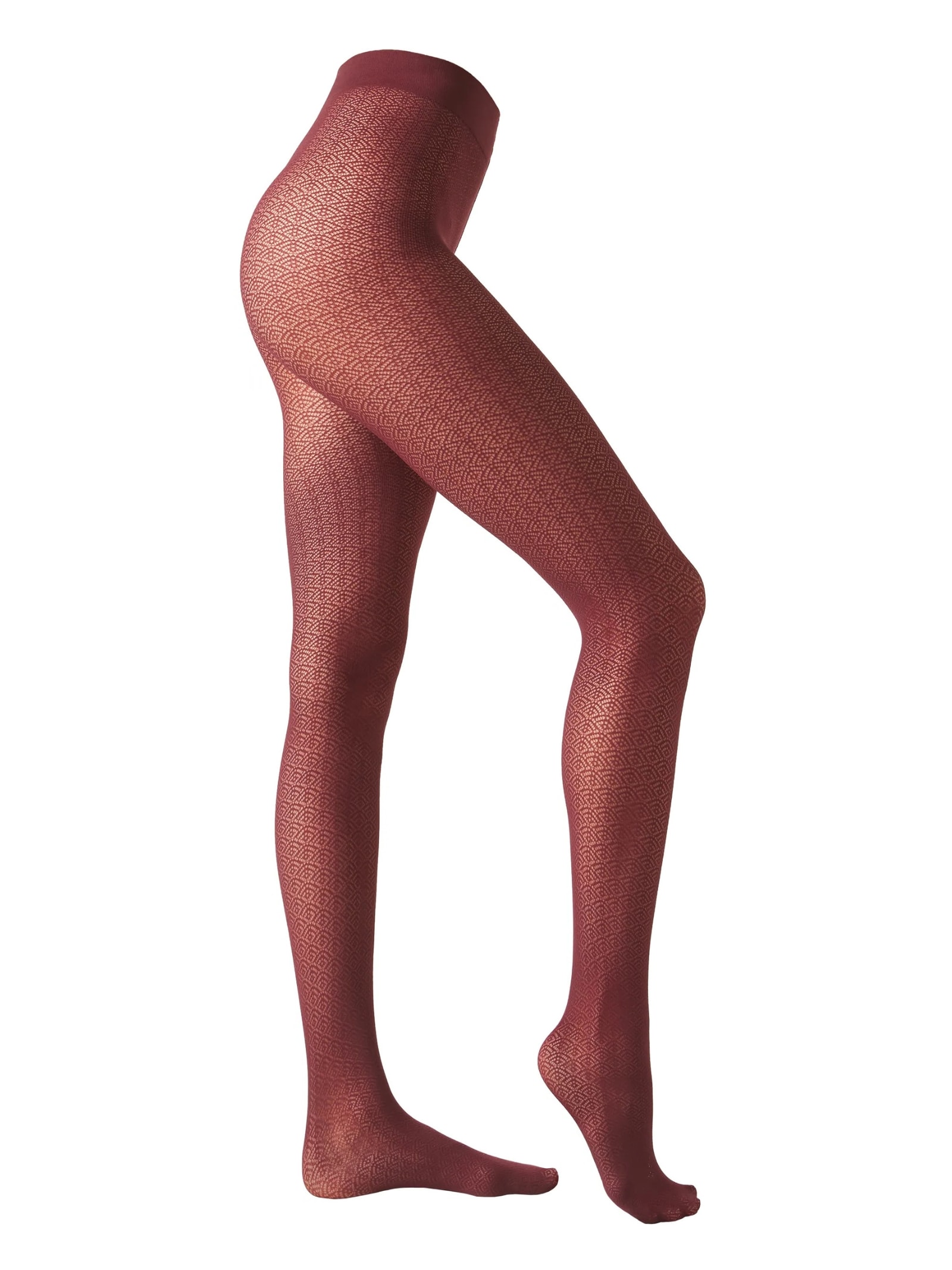 Meia-Calça Com Padrão Geométrico Fio 50 Vermelho Calzedonia