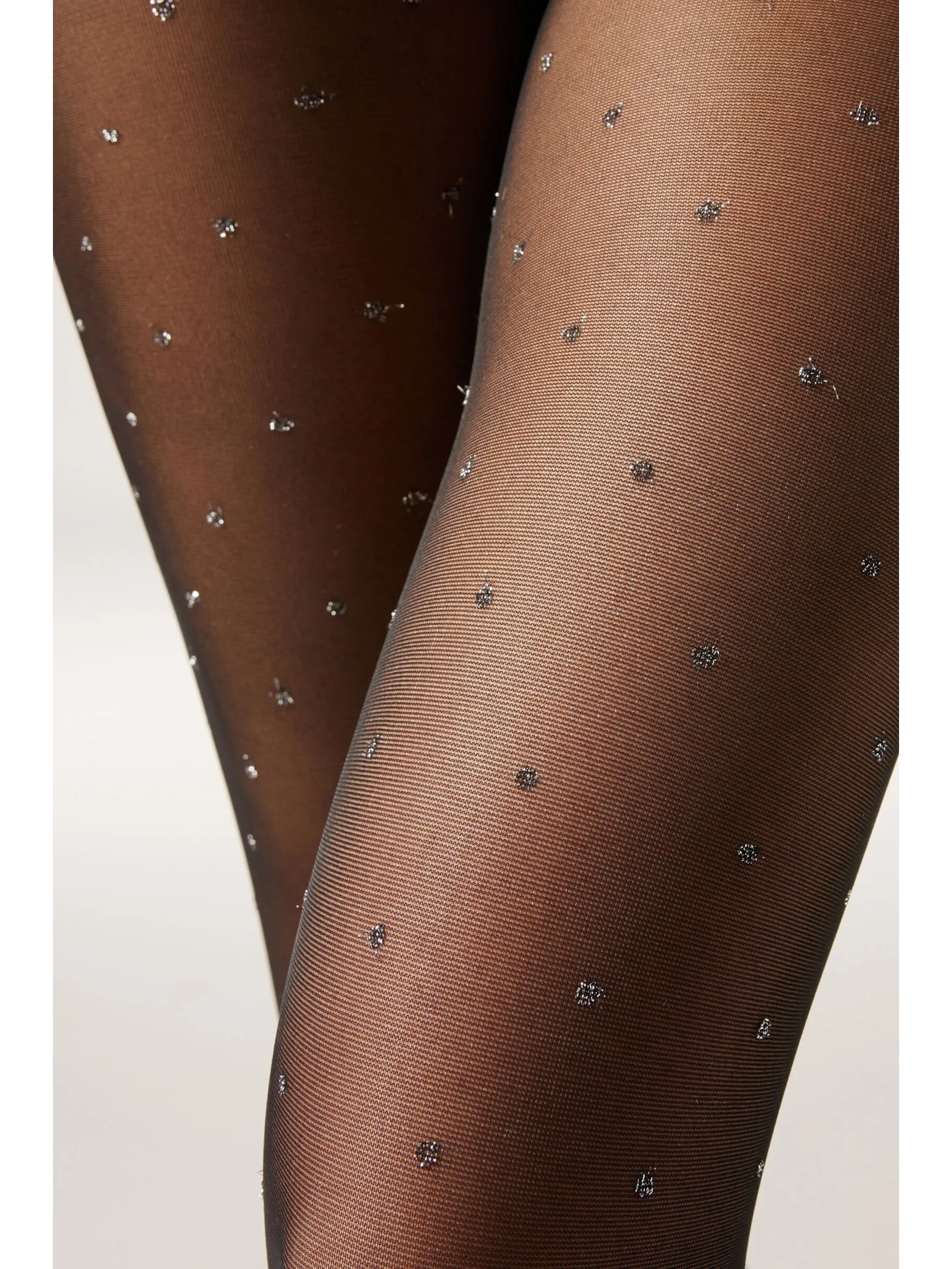 Meia-Calça Em Poá Degradê Preto Calzedonia