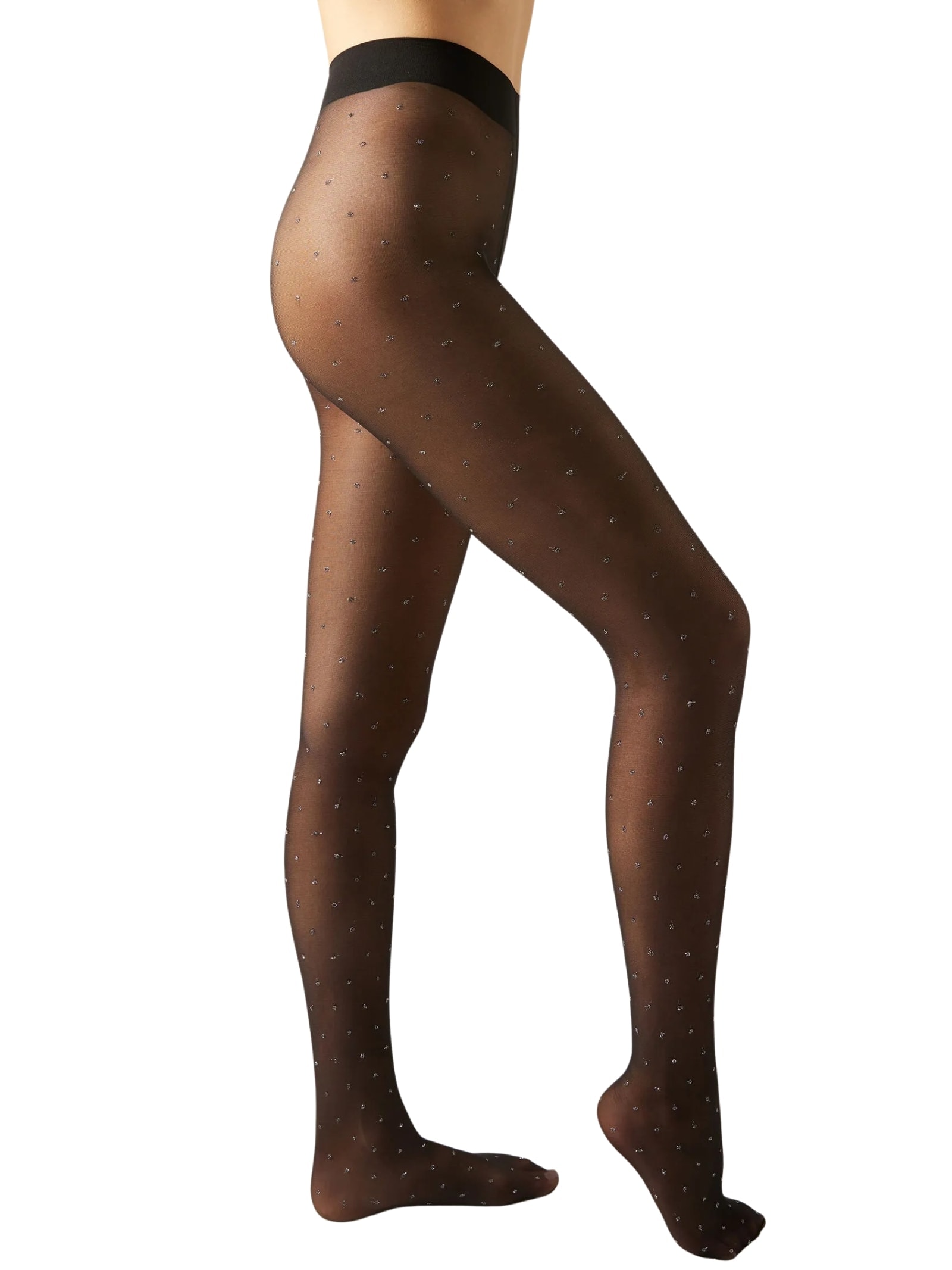 Meia-Calça Em Poá Degradê Preto Calzedonia