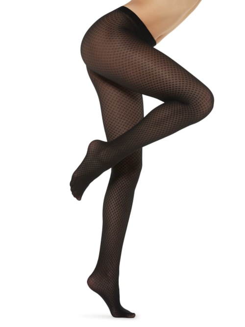 Meia Calça Losangos – Preto