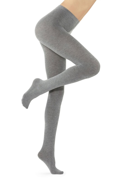 Meia Calça Macios Com Mistura De Modal e Cashmere – Cinza