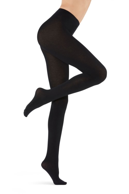 Meia Calça Macios Com Mistura De Modal e Cashmere – Preto