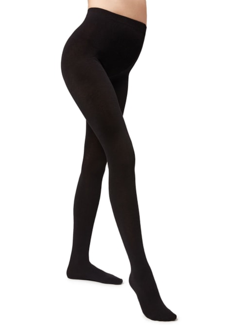 Meia Calça Maternidade Com Cashmere – Preto