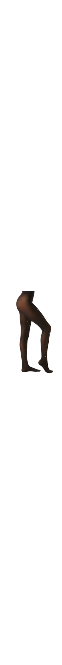 Meia-Calça Opaca Com Strass - Preto