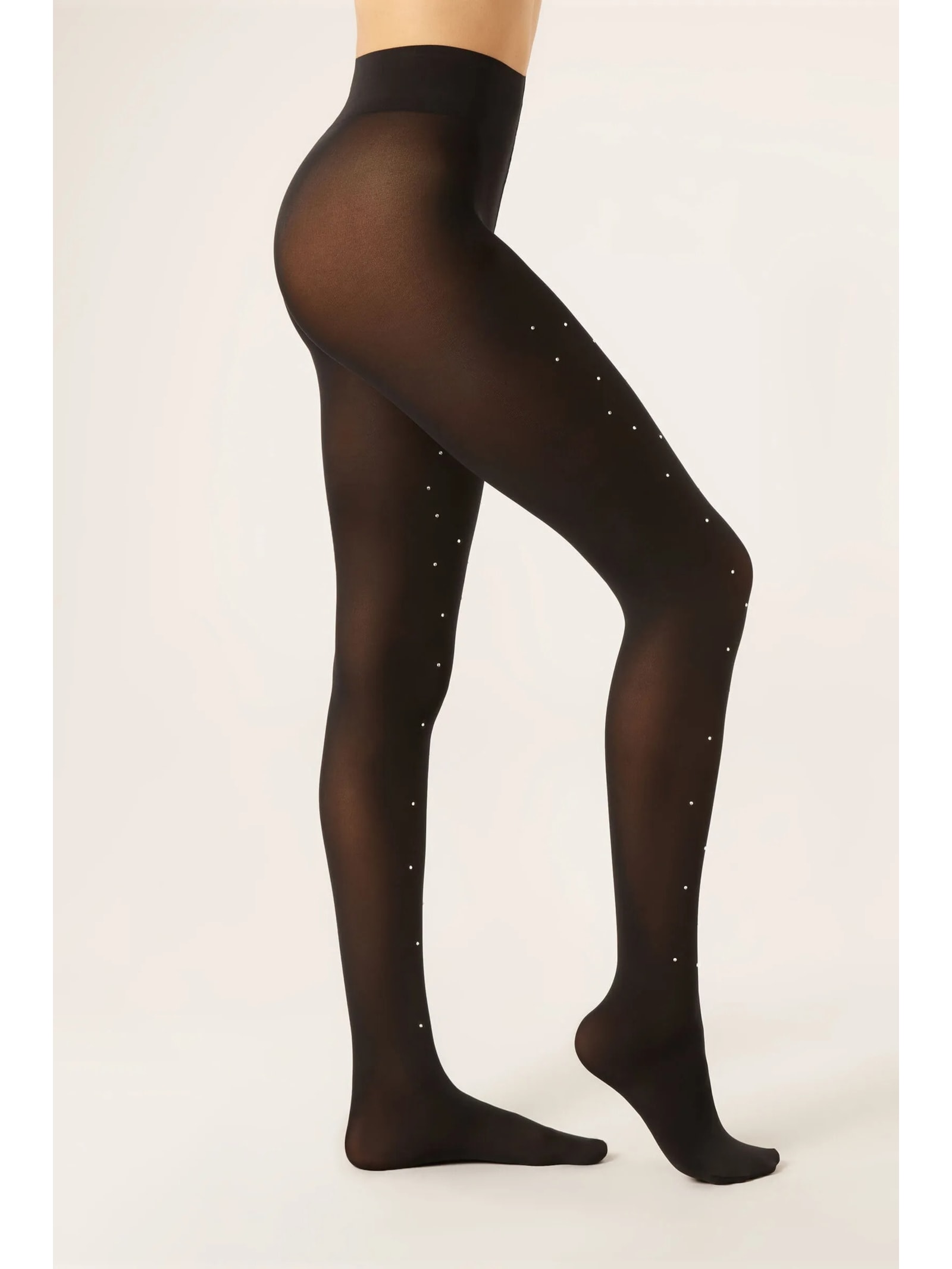 Meia-Calça Opaca Com Strass Preto Calzedonia