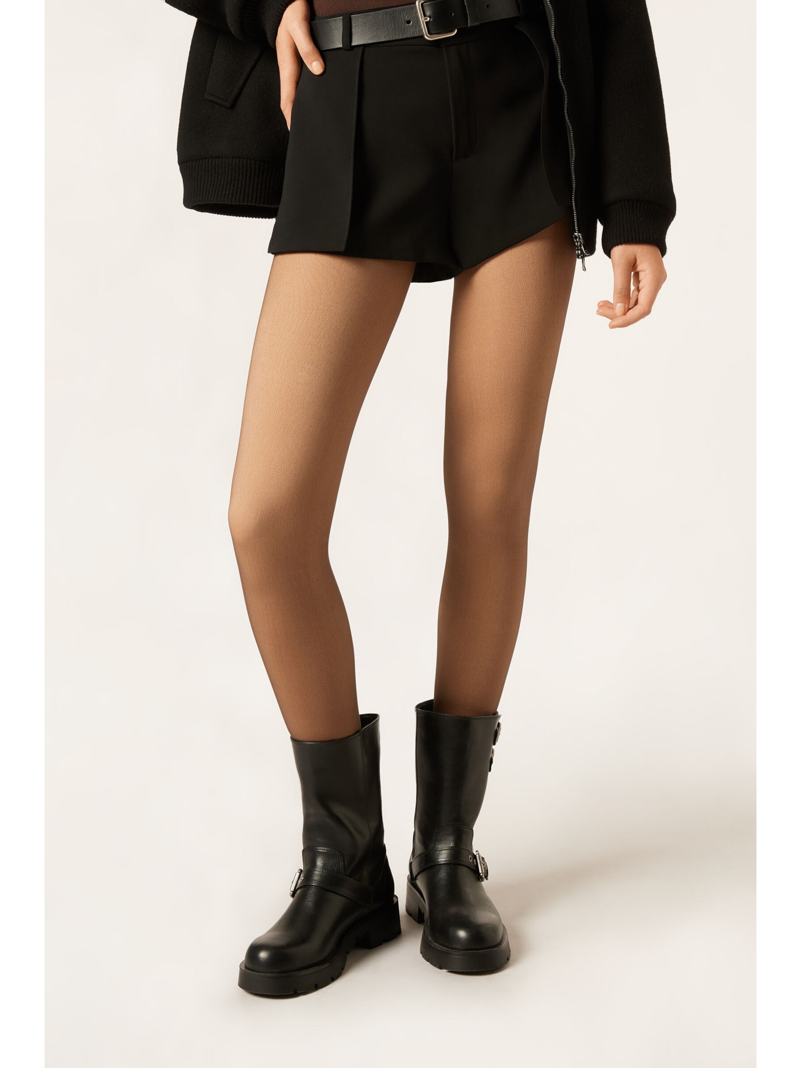 Meia-Calça Térmica Com Efeito Transparente Marrom Calzedonia