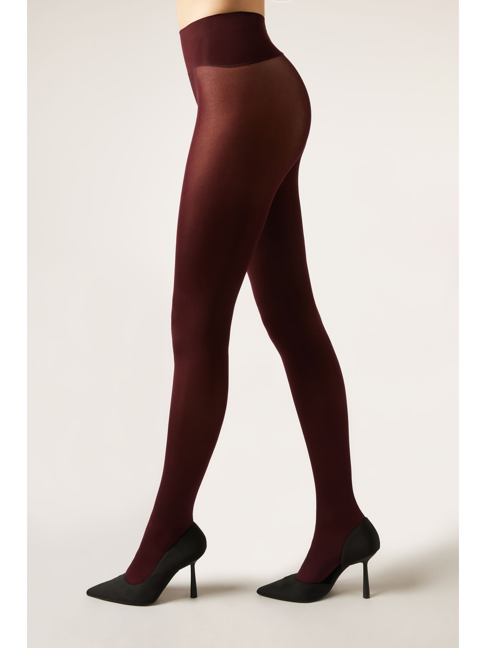 Meia Calça Totally Invisible Fio 50 Bordô Calzedonia