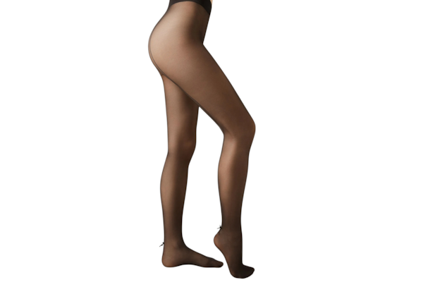 Meia-Calça Transparente Com Linha Posterior e a Palavra “love” - Preto