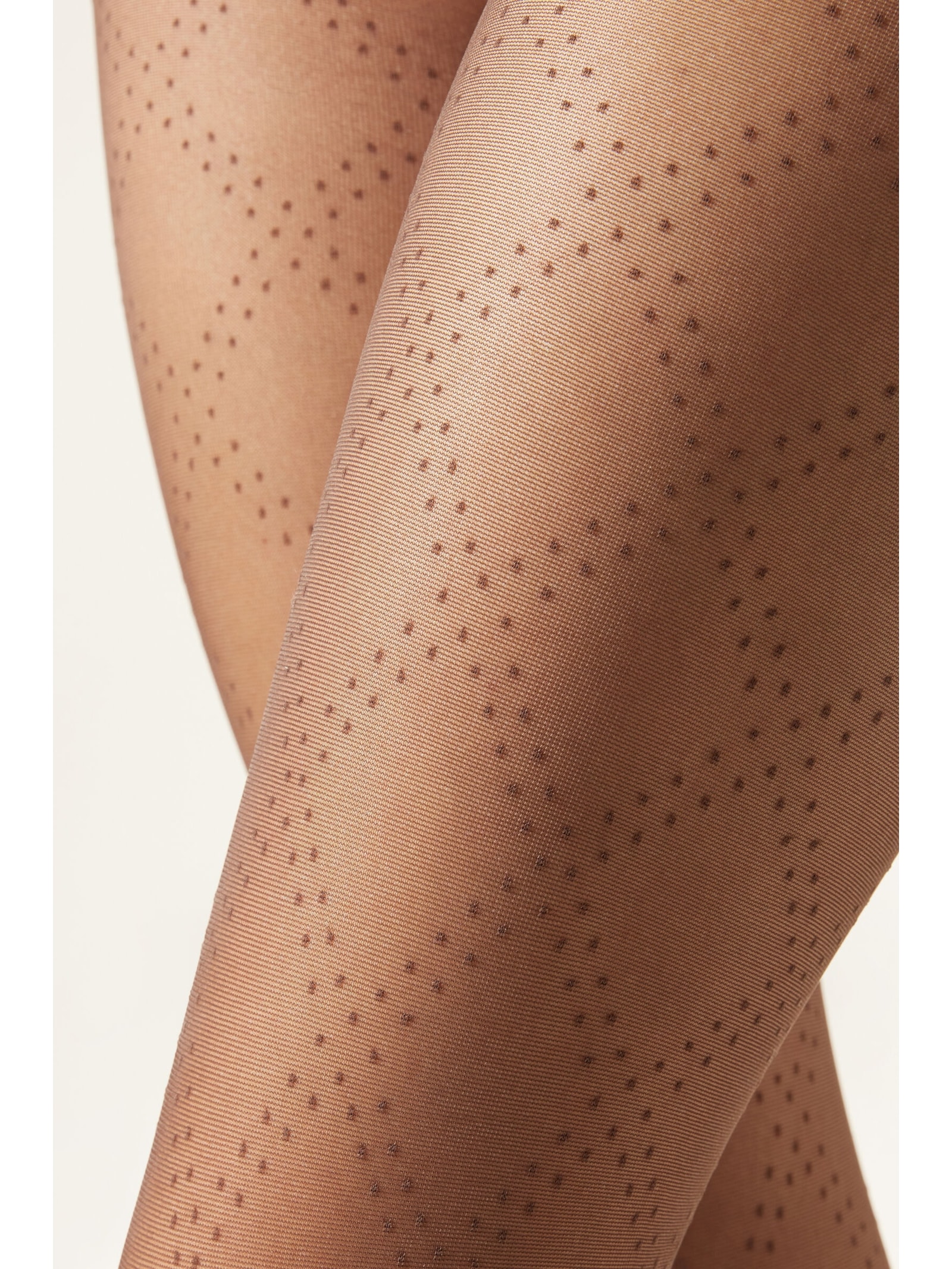 Meia-Calça Transparente Com Losangos e Poás Marrom Calzedonia