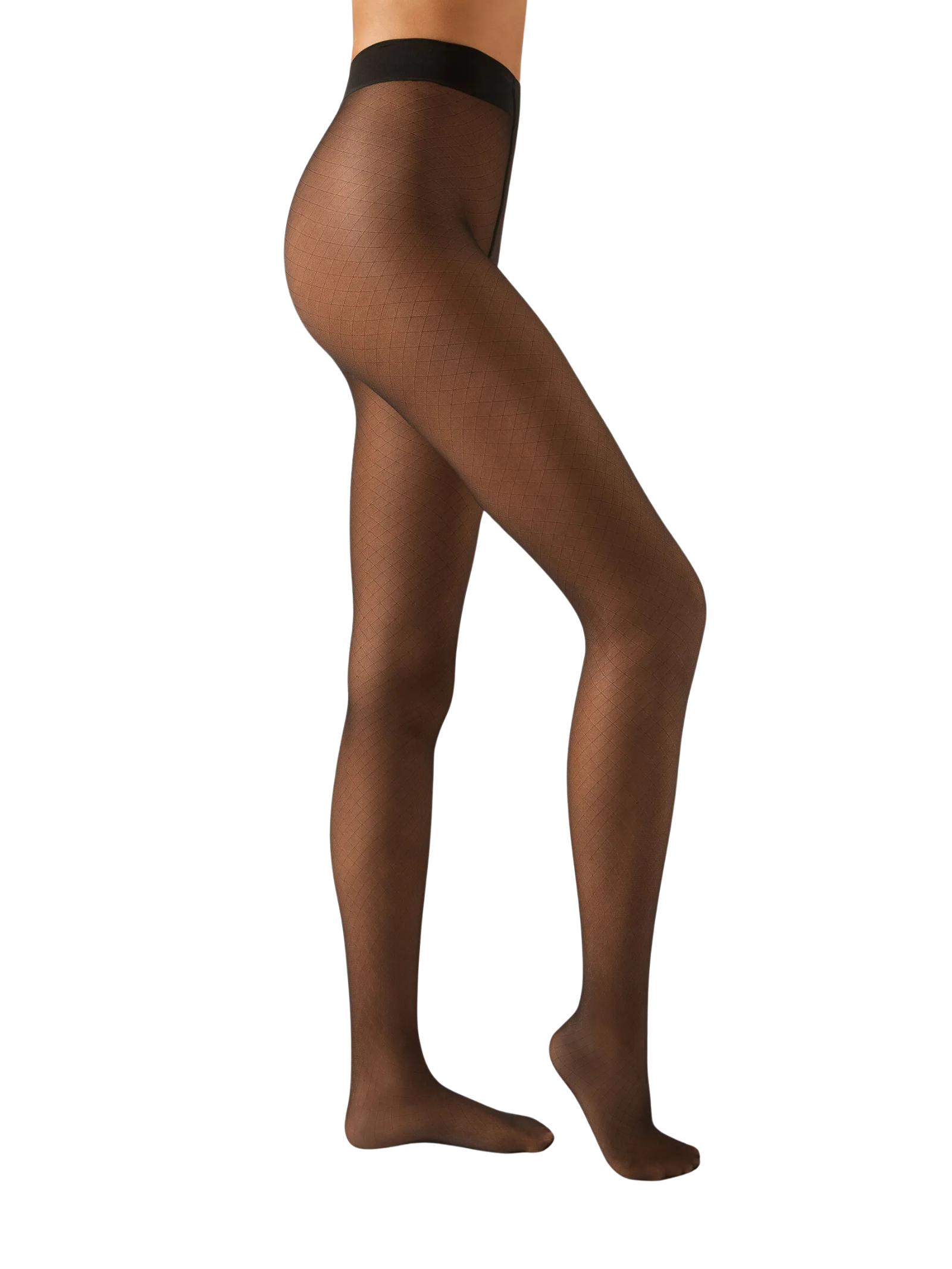 Meia-Calça Transparente Com Losangos Preto Calzedonia