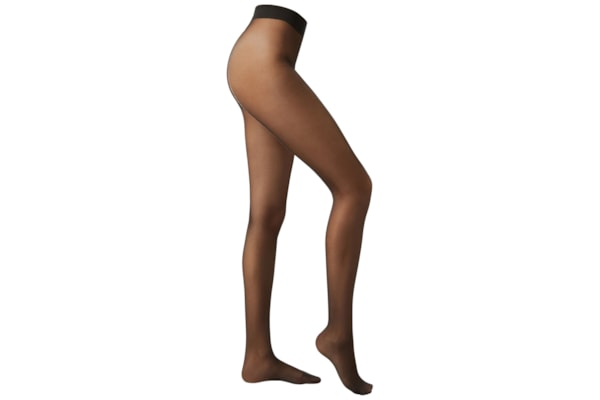 Meia-Calça Transparente Com Posterior Brilhante - Preto