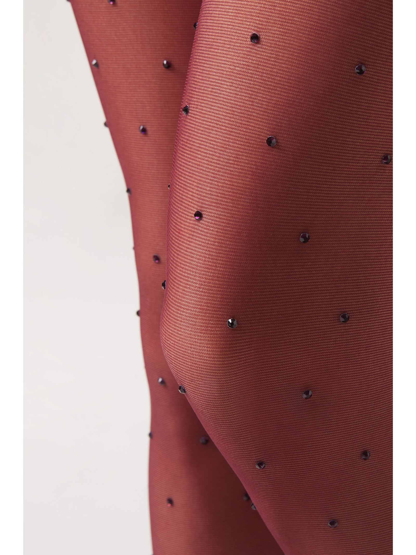 Meia-Calça Transparente Com Strass Fio 30 Vermelho Calzedonia