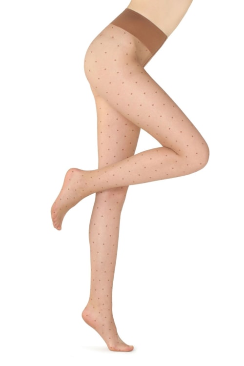Meia Calça Transparente De Poá. – Bege