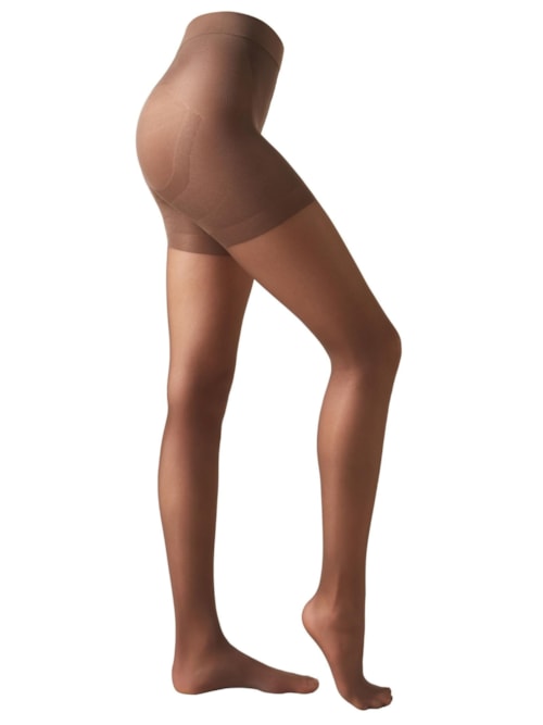 Meia-Calça Transparente Strong Sculpt Fio 30 – Marrom