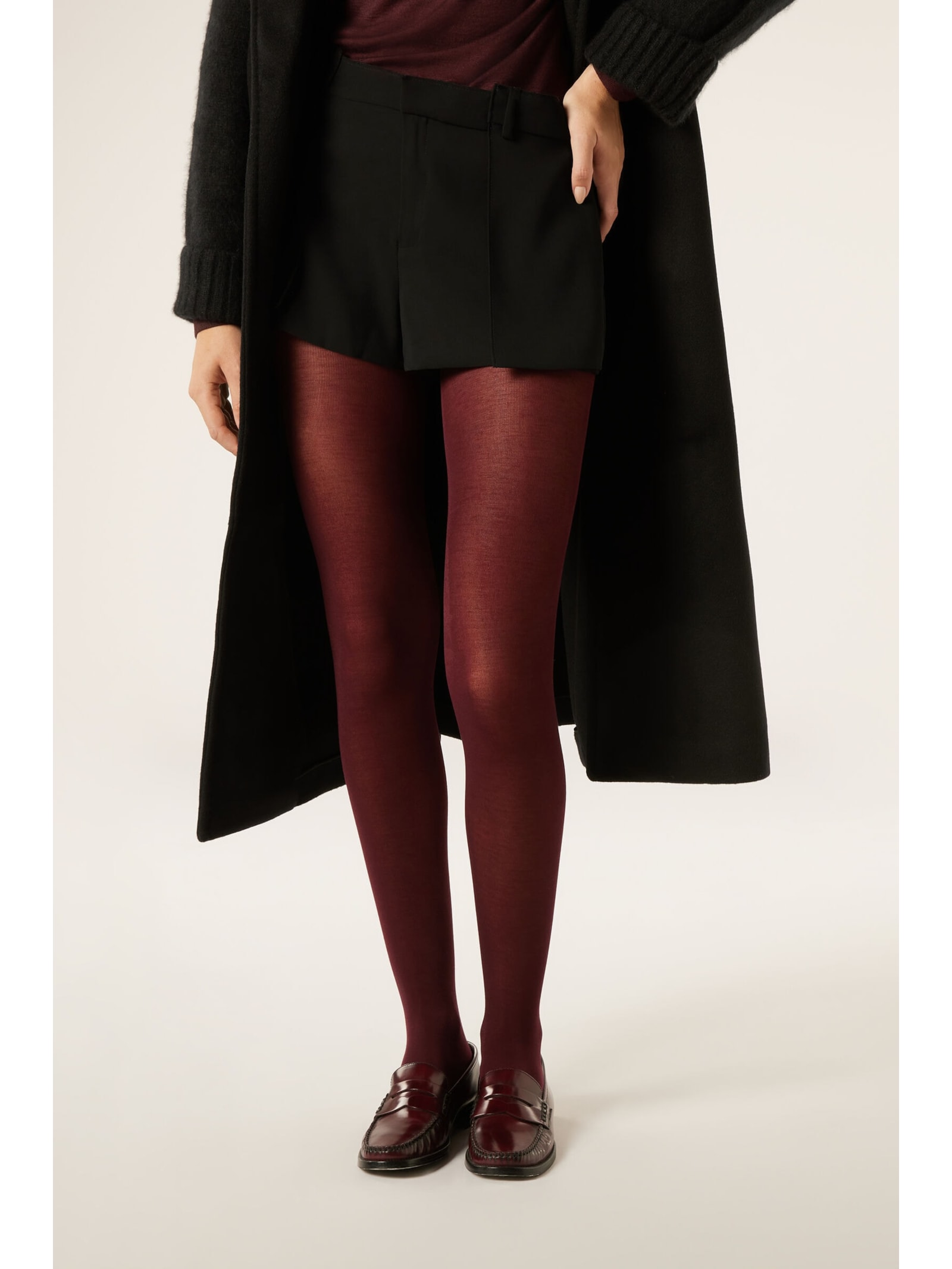 Meia-Calça Ultralight Com Cashmere Bordô Calzedonia