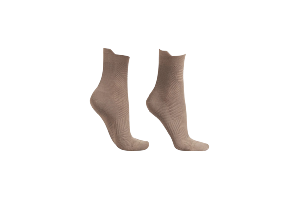 Meia Curta Antiderrapante Para Pilates - Marrom