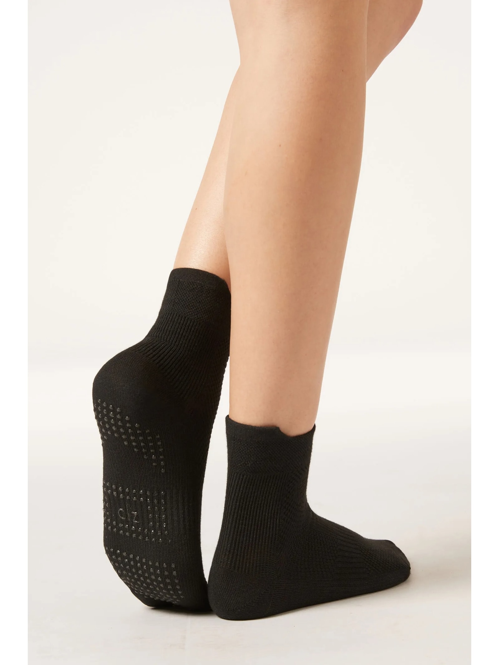 Meia Curta Antiderrapante Para Pilates Preto Calzedonia