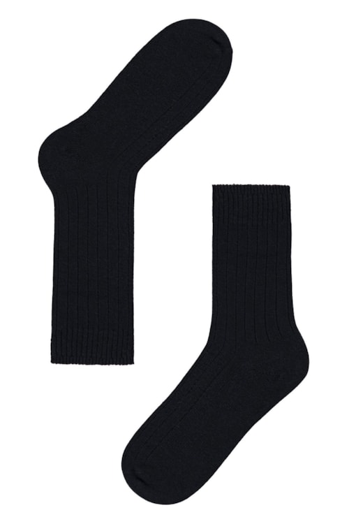 Meia Curta Canelada – Azul