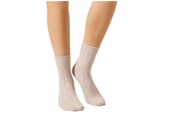 Meia Curta Canelada - Bege