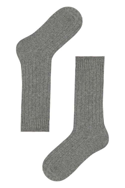 Meia Curta Canelada – Cinza