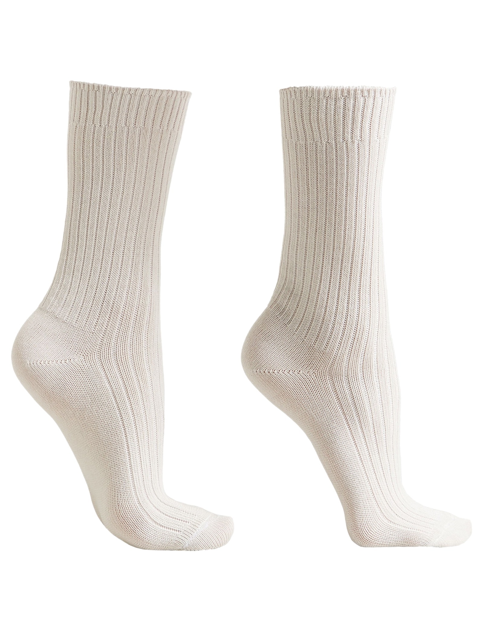 Meia Curta Canelada Em Algodão Cinza Calzedonia