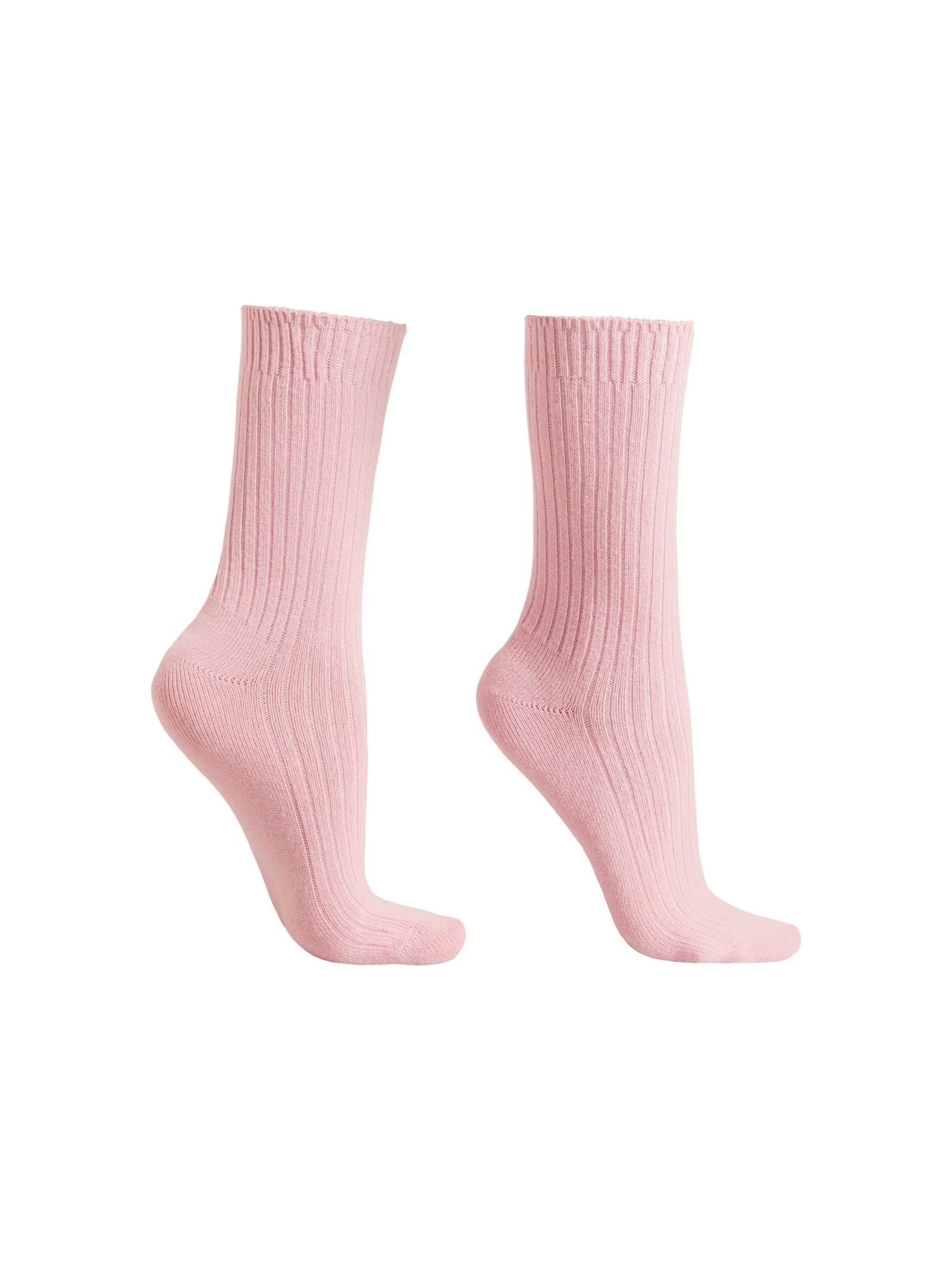 Meia Curta Canelada Em Lã e Cashmere Rosa Calzedonia